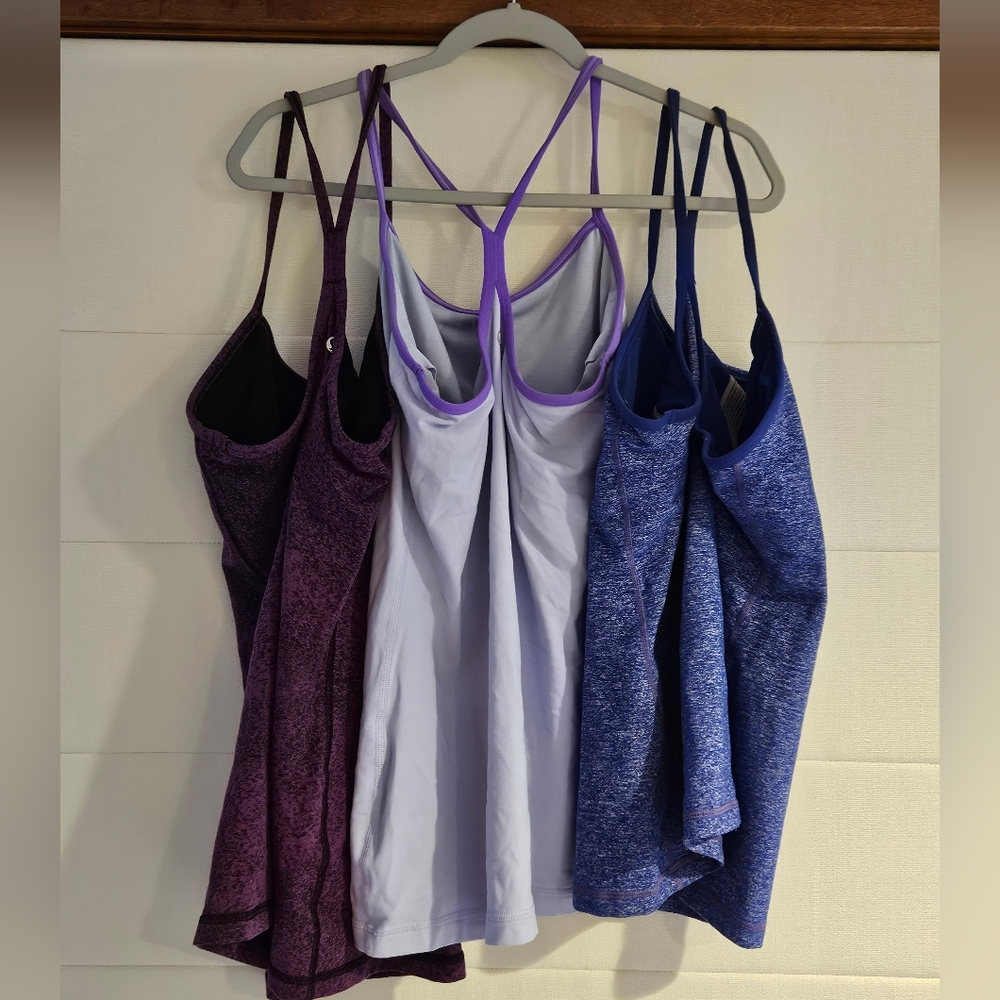 Lululemon Bundle of Three Shelf-bra Tanks, Sz. 8 - Picture 2 of 10